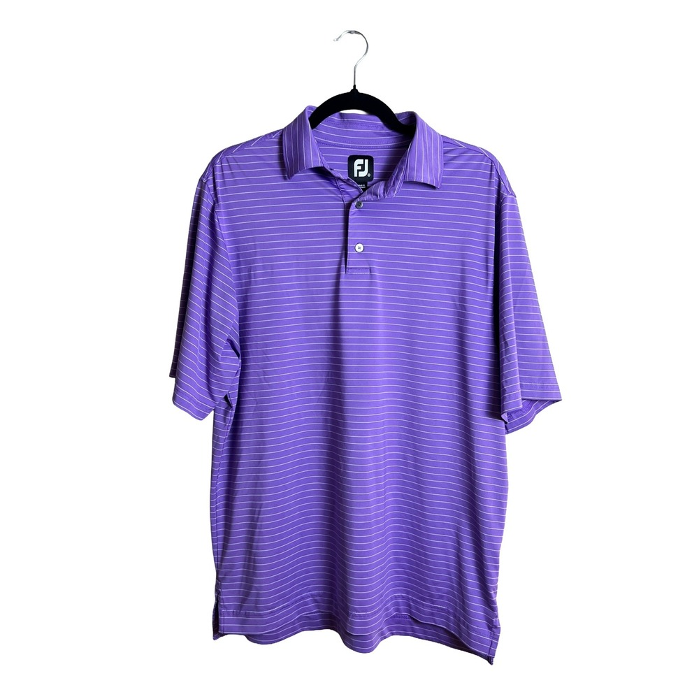 FootJoy ProDry Performance Golf Polo Shirt Medium Purple Striped